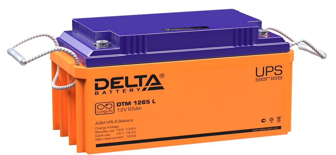 

Батарея Delta DTM 1265 L 12В, 65Ач, 350/167/179, DTM 1265 L