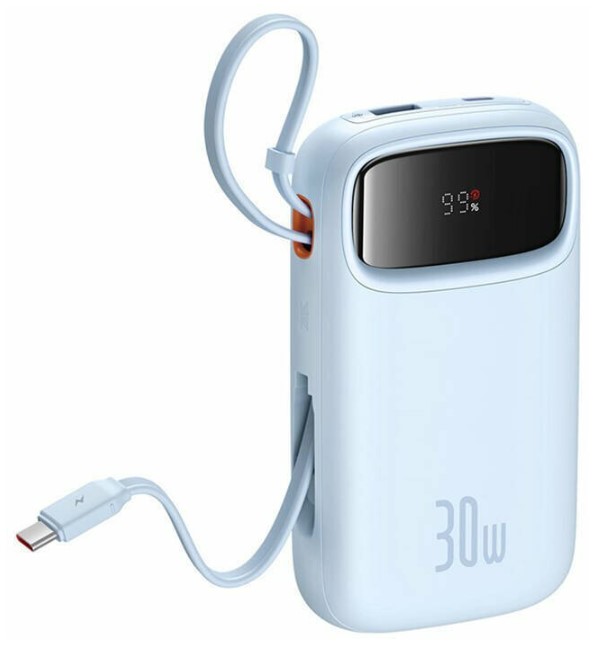 

Аккумулятор внешний портативный Baseus QPow 2 P10055009313-00 with 2 Built-in Type-C Cable 20000mAh 30W Galaxy Blue (цифровой дисплей, совместим PD, O, QPow 2