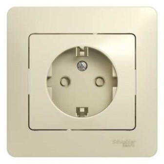 

Розетка Schneider Electric GSL000244 с заземлением со шторками (в сборе с рамкой) (кратно 15 шт), GSL000244