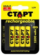 фото Аккумулятор Старт HR03 ААА 1100mAh Ni-MH BL3+1