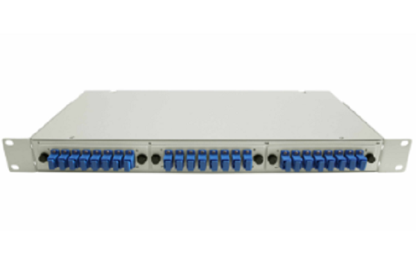 фото Кросс оптический стоечный 19" стационарный 1U TELCORD КСу-24-1U 12-LC/MM-d-24-LC/UPC-MM50(OM3)-1-КУ-GY