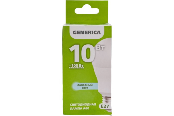 фото Лампа светодиодная GENERICA LL-A60-10-230-65-E27-G в Казани