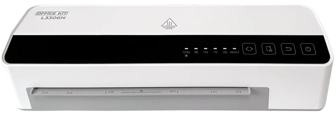 

Ламинатор Office Kit L3306N A3 (75-250МКМ) 100СМ/МИН (6ВАЛ.) ХОЛ.ЛАМ. ЛАМ.ФОТО РЕВЕРС БЕЛЫЙ/ЧЕРНЫЙ, L3306N