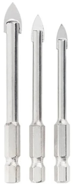 

Набор сверл KRANZ KR-91-0655 по керамической плитке, 5-6-8мм, шестигранный хвостовик, KR-91-0655