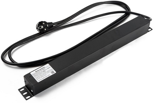 фото Блок розеток 19", 6 розеток Hyperline SHE19-6SH-2.5EU