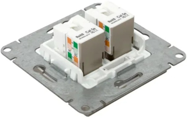 фото Розетка компьютерная двойная EKF UP1-SOC-2RJ45-5
