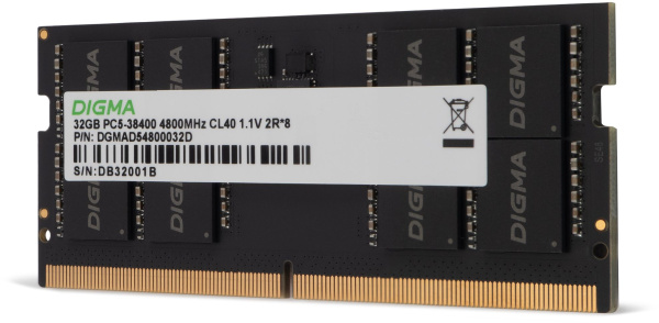 фото Модуль памяти SODIMM DDR5 32GB Digma DGMAS54800032D в Уфе