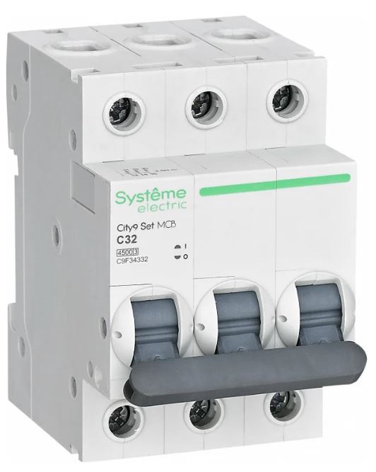 

Автоматический выключатель Systeme Electric C9F34332 City9 Set С 32А 3P 4.5kA 400В, C9F34332