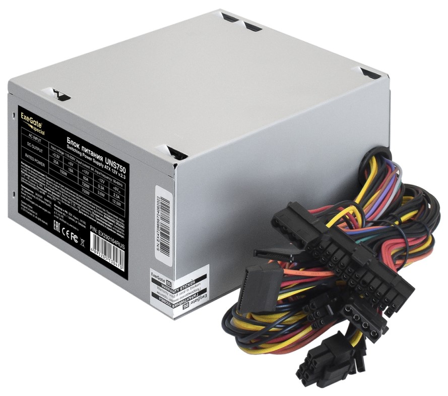 

Блок питания ATX Exegate EX292164RUS-PC 750W, 120mm fan, кабель 220V, EX292164RUS-PC