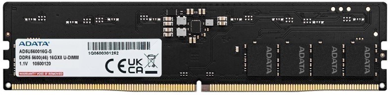 

Модуль памяти DDR5 16GB ADATA AD5U560016G-S PC5-44800 5600MHz CL46 1.1V, AD5U560016G-S