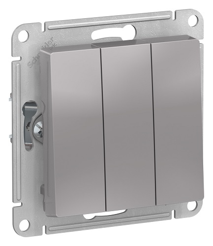 

Выключатель Schneider Electric ATN000331 AtlasDesign, 3-клавишный, сх.1+1+1, 10АХ, механизм, алюминий, ATN000331