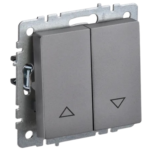 

Выключатель двухклавишный для жалюзи IEK BR-V15-0-10-K46 BRITE 10А ВС10-1-5-БрС Сталь, BR-V15-0-10-K46