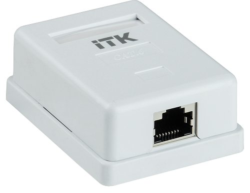 

Розетка ITK CS2-1C06F-12 настенная, RJ45 кат. 6 FTP 1-порт, CS2-1C06F-12