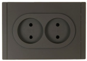 фото Розетка двухместная без заземления  IEK FP-R20-10-1-K03