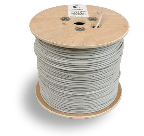 фото Кабель витая пара U/UTP 5e кат. 2 пары Cabeus UTP-2P-Cat.5e-SOLID-GY в Перми