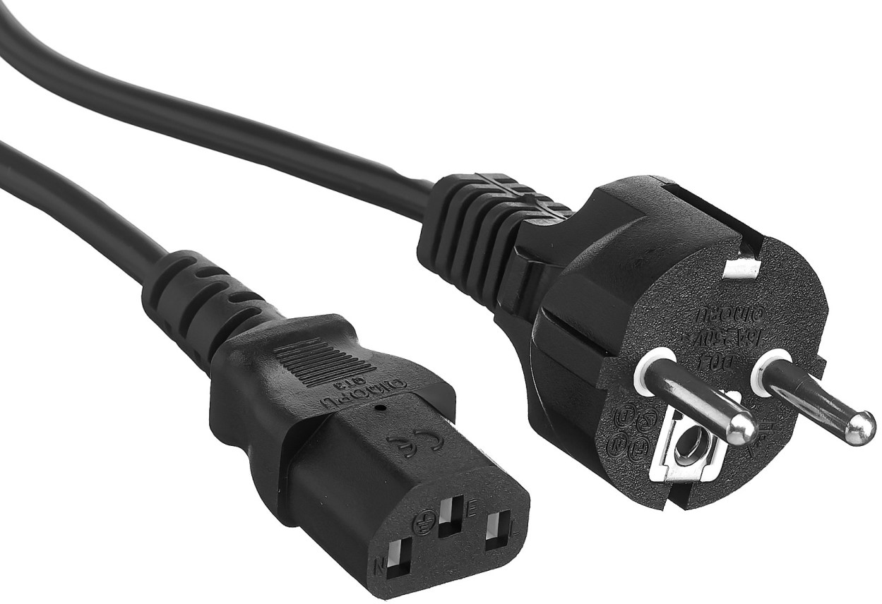 

Кабель питания Exegate Power PC-1P EX297782RUS (Евровилка Schuko->C13, VDE-250V-3*1.0mm2, медь, черный, 16A, 1м), Power PC-1P