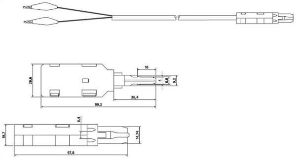 фото Шнур тестовый 2-х контактный Cabeus TC-2-pin-ST в Воронеже