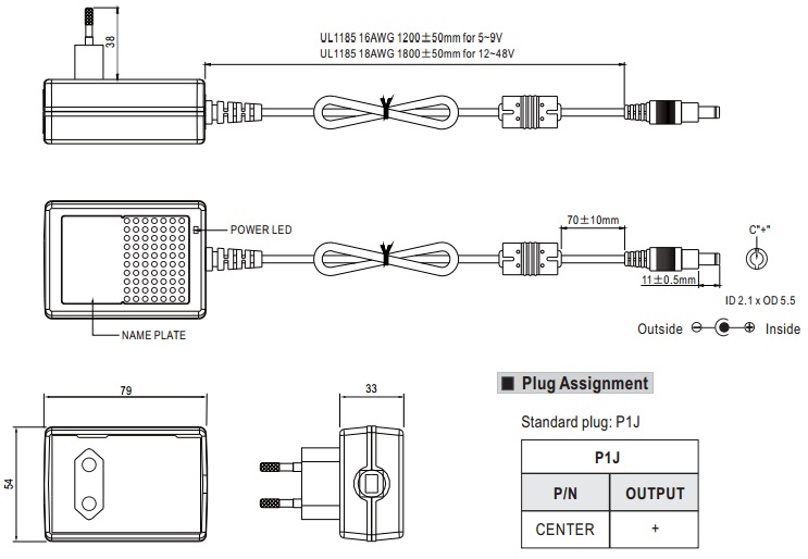 

Преобразователь AC-DC сетевой Mean Well GSM18E12-P1J медицинский, 18Вт, вход 80...264B AC 47...63 Гц, 113...370B DC, выход 12B/1,5A, изоляция 4000В A, GSM18E12-P1J