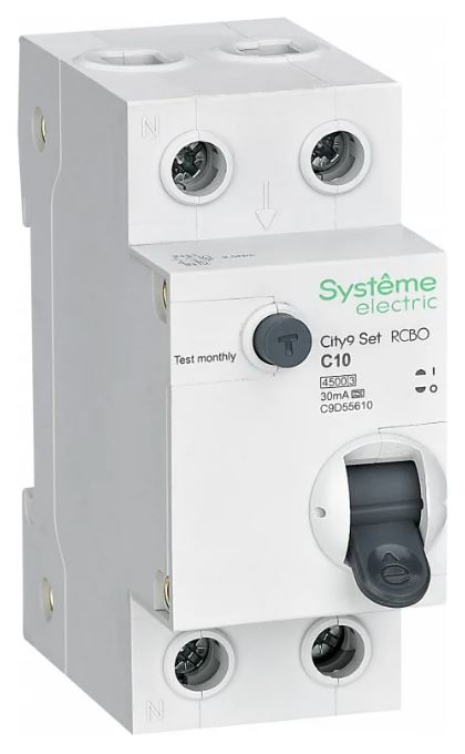 

Автомат дифференциальный Systeme Electric C9D55610 City9 Set 1P+N С 10А 4.5kA 30мА Тип-A 230В, C9D55610