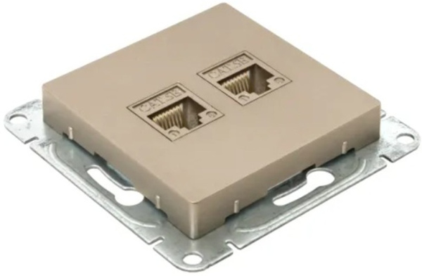 фото Розетка компьютерная двойная EKF UP1-SOC-2RJ45-5