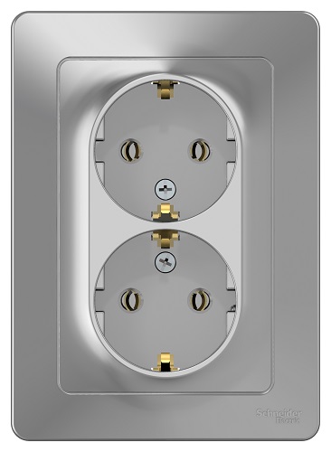 

Розетка Schneider Electric BLNRS001023 2-ая с/з без шторок, 16А, 250В Алюминий внутр, BLNRS001023