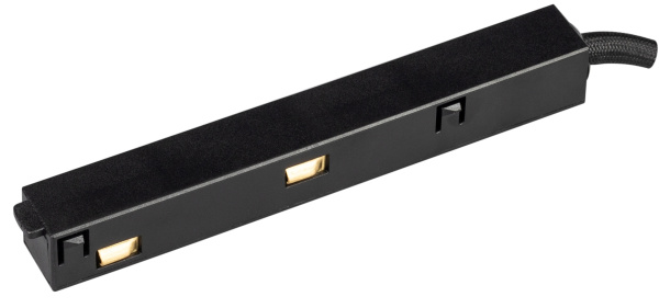 Изображение товара Коннектор Arlight MAG-ORIENT-CON-POWER для трековых систем 129 мм черный пластик