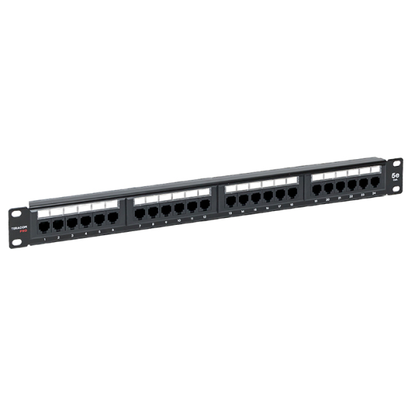 Патч-панель EKF TRP-PPNL-5EUTP-1U24 TERACOM PRO 19'' Cat.5E 1U неэкран. UTP 24 порта RJ-45 Dual IDC