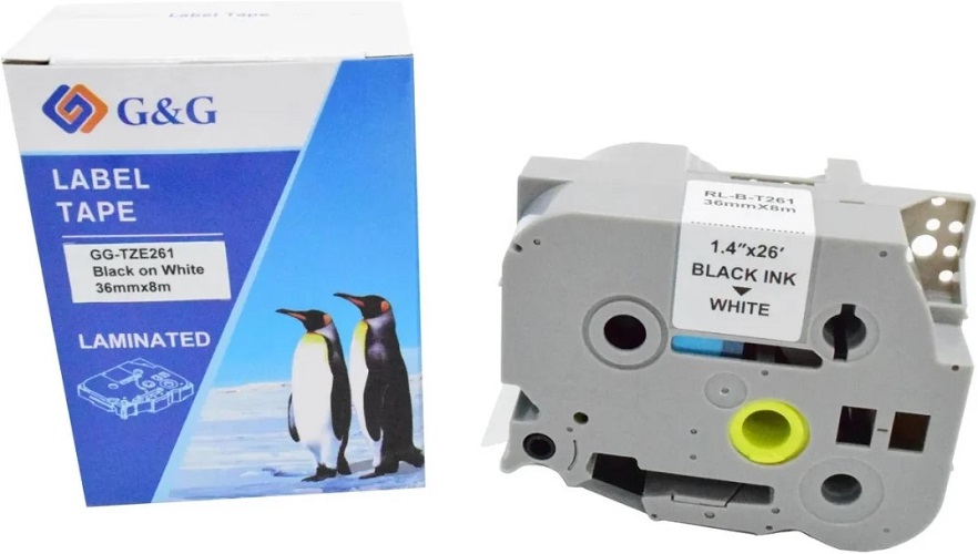 

Картридж ленточный G&G GG-TZE261 черный на белом 36x8 для Brother PT- P900W, P950W, 9700PC, GG-TZE261