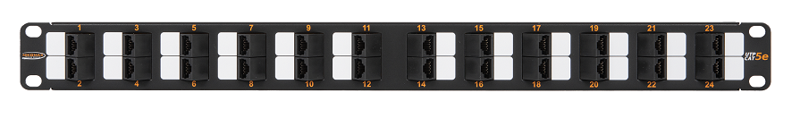

Патч-панель NikoMax NMC-RP24UD2-AN-1U-BK 19", 1U, 24 угловых порта, Кат.5e (Класс D), 100МГц, RJ45/8P8C, 110/KRONE, T568A/B, неэкранированная, с орган, NMC-RP24UD2-AN-1U-BK