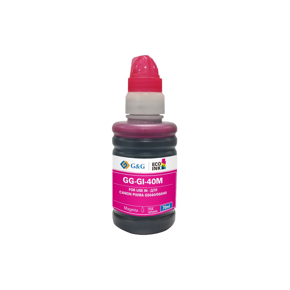 

Чернила G&G GG-GI-40M пурпурные для Canon Pixma 5040/6040 70 ml, GG-GI-40M