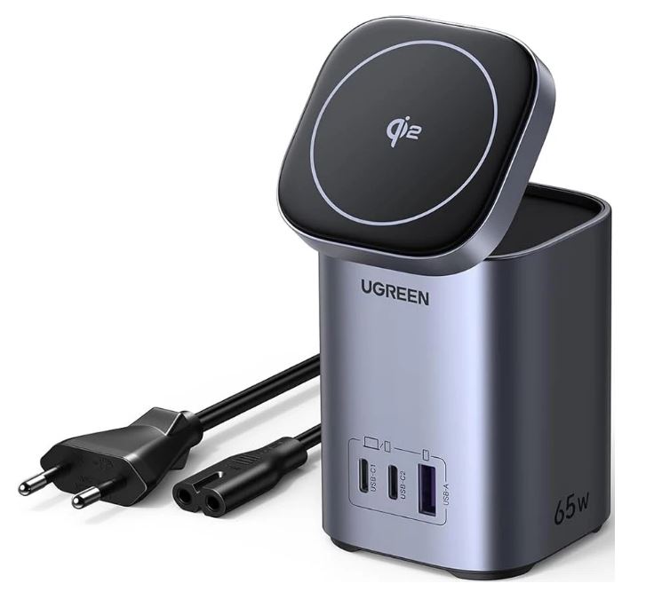 

Зарядное устройство беспроводное UGREEN X555 55321_ 65W 2-in-1, цвет: серый, X555