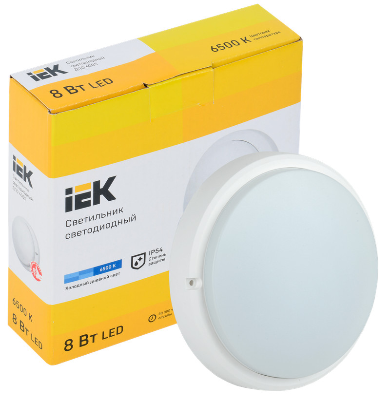 

Светильник светодиодный IEK LDPO0-4005-8-6500-K01 ДПО 4005 8Вт IP54 6500K круг белый, LDPO0-4005-8-6500-K01