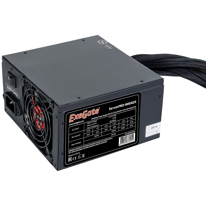 

Блок питания ATX Exegate ServerPRO-800ADS EX235013RUS 800W, APFC, 2*80mm fan, 80 PLUS Bronze, ServerPRO-800ADS