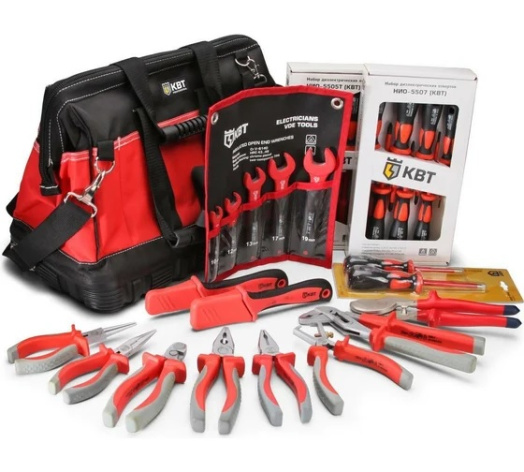 Изображение товара Набор электромонтажника КВТ 67332 - 30 инструментов в сумке с резиновым дном