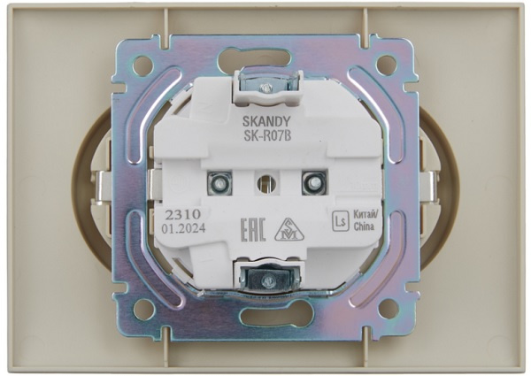 фото Розетка двухместная с заземлением в сборе IEK SK-R24-16-K10-F в Омске