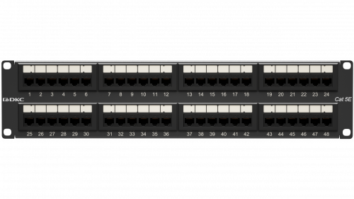 

Патч-панель DKC RN5PPU242 19",2U,CAT5E, 48 портов RJ45, неэкранированная, "RAM telecom", RN5PPU242
