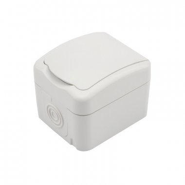 

Розетка KRANZ KR-78-0605 одноместная (керамика) Mini OG IP54, с заземлением, о/у, белая, KR-78-0605