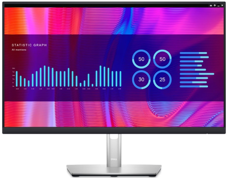Монитор 24" Dell P2423 чёрный, 1920x1200, 16:10, IPS, 60Hz, 5ms, 300cd/m2, 1000:1, 178°/178°, VGA, DP, HDMI, 4*USB