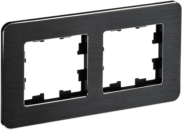 

Рамка двойная IEK BR-M22-M-21-K02 BRITE РУ-2-1-Бр Металл Черный RE AL, BR-M22-M-21-K02
