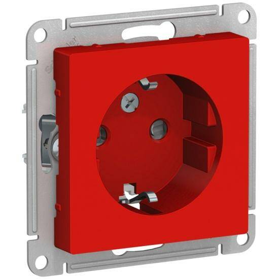 

Розетка Systeme Electric ATN002045 AtlasDesign Красный Розетка с/з со шторками, 16А, механизм, ATN002045