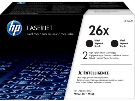 

Картридж HP CF226XF черный x2уп. (9000стр.) для HP LJ Pro M402, M426, CF226XF