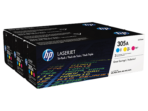 

Набор картриджей HP 305A CF370AM для CLJ Pro M351a M375nw M475dn/dw M451nw/dn/dw (2600 стр) CYM Tri-Pack, 305A