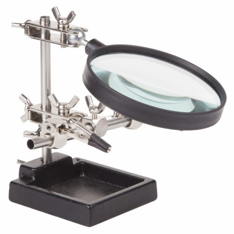 Изображение товара Держатель Rexant 12-0254 для пайки и сборочных работ с лупой и зажимами