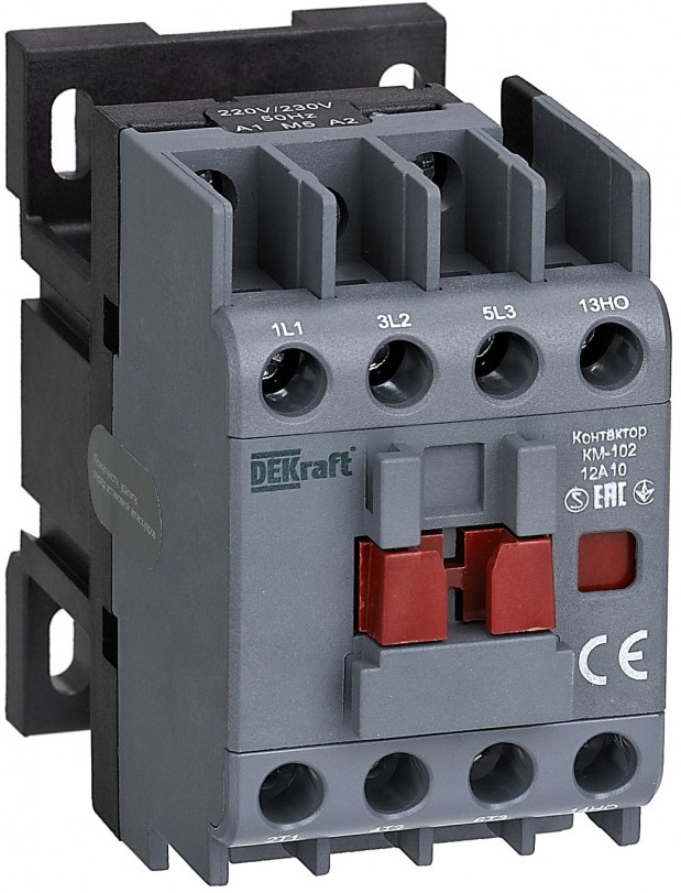 

Контактор DEKraft 22076DEK 12А 36В АС3 АС4 1НЗ КМ-102, 22076DEK