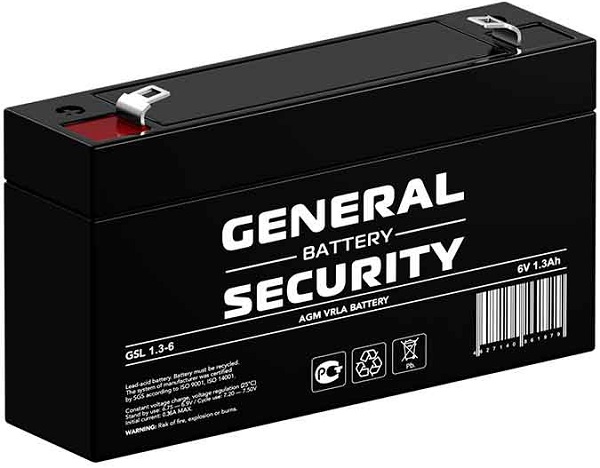 

Аккумулятор General Security GSL1.3-6, GSL1.3-6