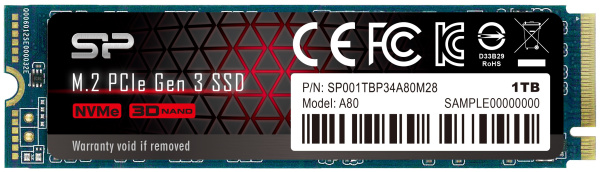 фото Накопитель SSD M.2 2280 Silicon Power SP001TBP34A80M28 в Уфе 1000 ГБ