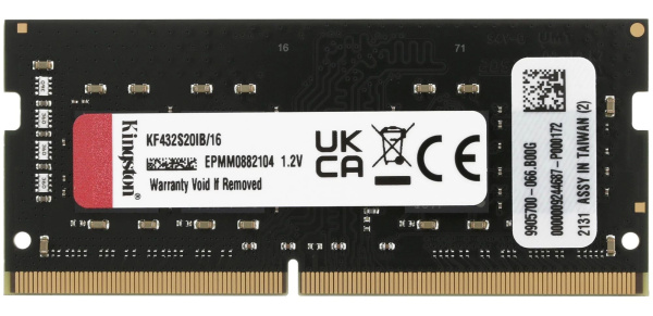 фото Оперативная память DDR4 16 ГБ (1×16 ГБ) Kingston FURY KF432S20IB/16, 3200 МГц, [KF432S20IB/16] в Екатеринбурге