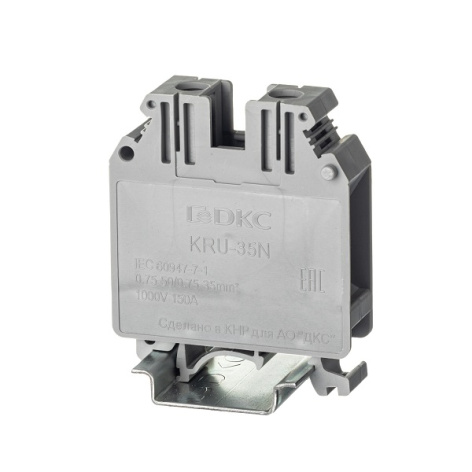 Изображение товара Проходная клемма DKC KRU-35N с винтовым зажимом для DIN-рейки