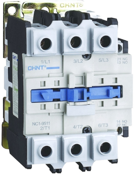 Изображение товара Контактор CHINT 223171 для силовых цепей, 95А, 4 В катушка, 1НО+1НЗ