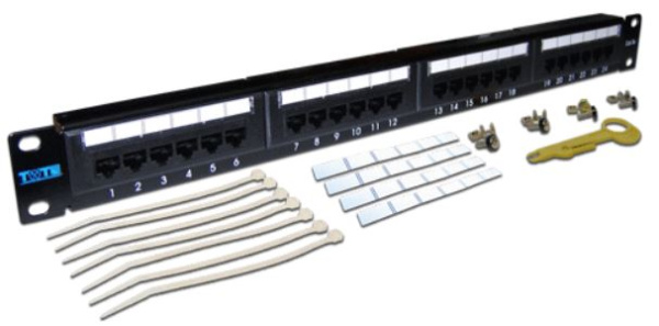 фото Патч-панель 19, 24xRJ45, UTP, Кат. 6 TWT TWT-PP24UTP/6 в Уфе